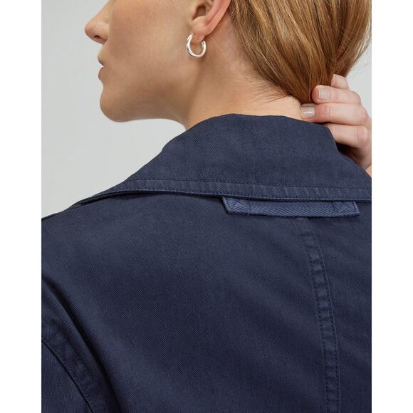Everlane The Organic Cotton Herringbone Jacket Navy Women XXS NWT Rigid Denim - Picture 5 of 16
